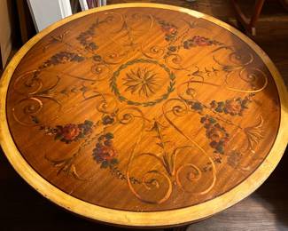 Inlaid wood coffee table