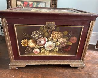 Painted wooden trunk