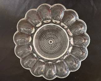 Vintage Indiana Glass deviled egg plate