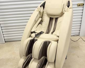 10 NOVOCreamLeatherElectricMassageReclinerChair