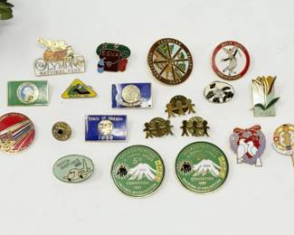 23 Vintage1980sEnamelSouvenirLapelPinCollection