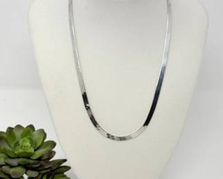 158 Italian925SilverHerringboneChainNecklace882g