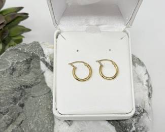 35 14KGoldMiniHoopEarrings54g
