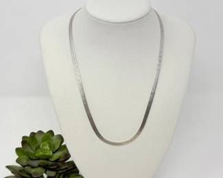 106 Italian925SilverHerringboneChainNecklace968g