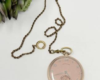 13 VintageHamiltonGoldTonePocketWatchChain