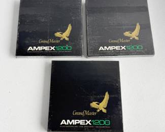 31 ThreeAmpexGrandMaster1200StudioMasteringTapeBoxes