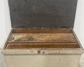 Primitive Wooden Tool Box in Old Paint