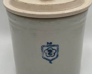 2 Gallon McCoy Stoneware Crock with Lid, Early 1900's