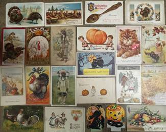 Early 1900's Halloween and Thanksgiving Cards