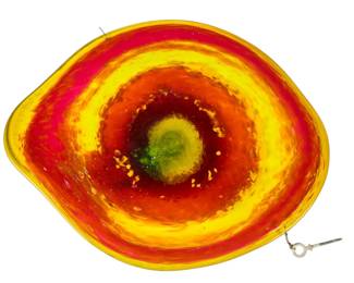 Garcia Art Glass, Red and Yellow Charger - LOT 307