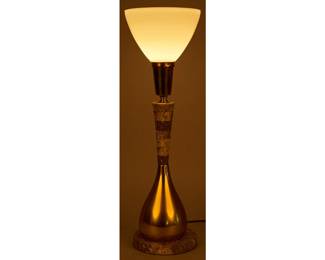 Space Age Brass and Marble Table Lamp - LOT 106
