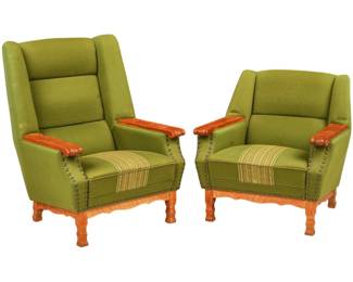 Pair of Danish Mid-Century Upholstered Lounge Chairs - LOT 46