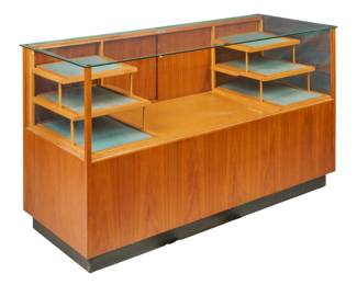 Mid-Century Teak and Glass Display Counter - LOT 31