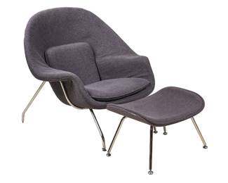 Womb Style Chair and Ottoman - LOT 84