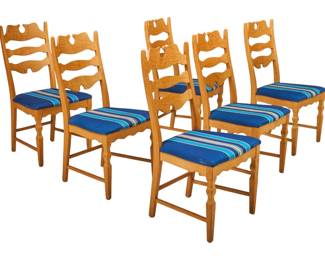 Set of (6) Henning Kjaernulf Razorblade Chairs - LOT 231