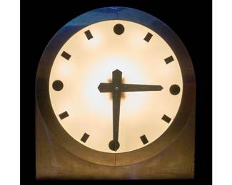 Large Machine-Age Master Style Lighted Clock - LOT 13