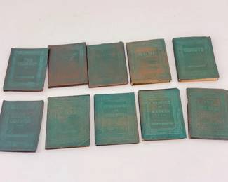 Lot of 10 Antique Little Leather Library Books