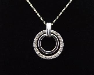 .925 Sterling Silver Diamond Accented Pendant Necklace