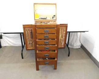 Large Jewelry Armoire FULL of Costume Jewelry
