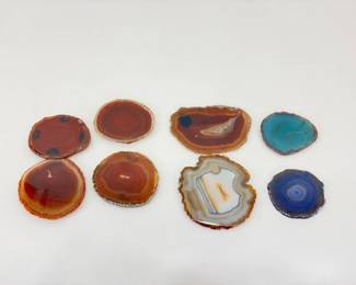 Lot of 8 Agate Coasters and Cross Sections