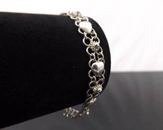 .925 Sterling Silver Heart Bracelet