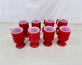 Lot of 8 Anchor Hocking Footed Mugs