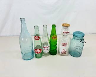 Lot of Vintage and Antique Soda etc. Bottles and Jars