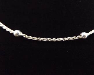 .925 Sterling Silver Ball Accented Thicker Chain Necklace