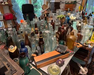 Collectible bottles, antiques