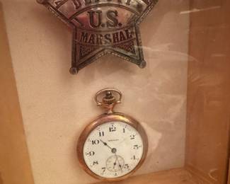 US Marshall badge and pocket watch