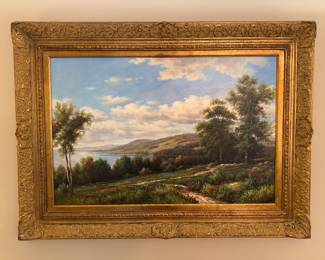 Framed Original Oil on Canvas Landscape Signed Torrens (44"W x 32"H)