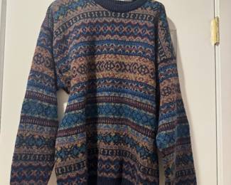 Men's Vintage Burberrys Wool Nordic Sweater Size M