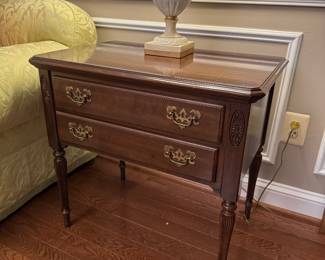 Ethan Allen 2 Drawer Side Table (18"D x 28"W x 26"H / 2 Available)