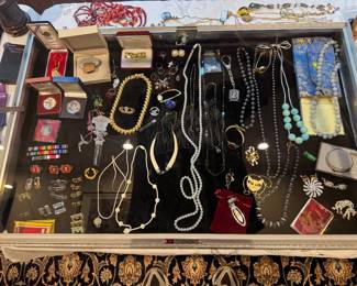 Collection of Military Medals, Gold, Sterling Silver & Costume Jewelry
