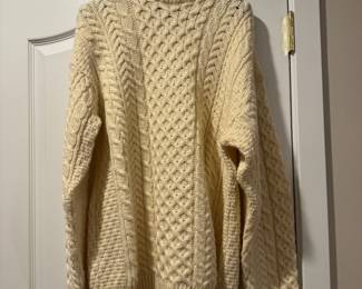Men's Vintage Burberrys Wool Aran Sweater Size L