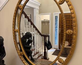 Mirror Fair Neoclassical Style Gold Gilt Oval Wall Mirror (30"W x 39"H) 