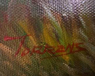 Framed Original Oil on Canvas Landscape Signed Torrens (44"W x 32"H)