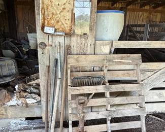  VARIOUS TOOLS, METAL KID’S WAGON