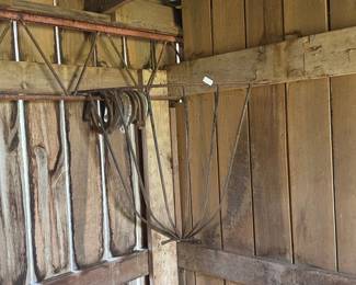 HAY RACK AND HORSE SHOES
