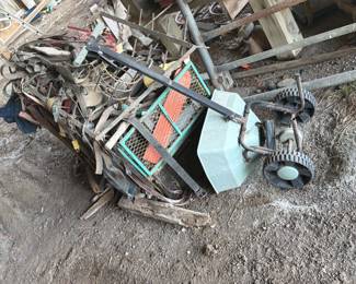LAWN CART WITH TACKLE, ETC