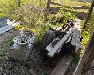LOT OF RIMS , SMALL TIRES , ETC