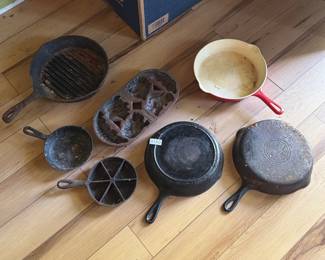 CAST IRON SKILLETS ETC