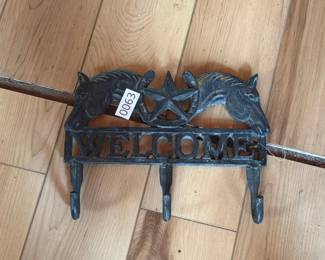 CAST IRON HORSE COAT/KEY HANGER
