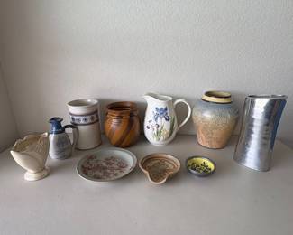 ld Assorted Collection of Decorative Vases, Pitchers, Plates, and More
