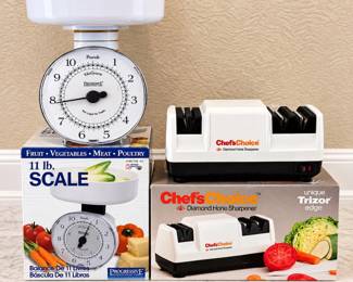 lk Progressive 11 lb Kitchen Scale with Chefs Choice Diamond Hone Sharpener