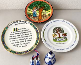 ld Assorted Ceramic Decor Collection Featuring HandPainted Plates and Miniature Ornaments