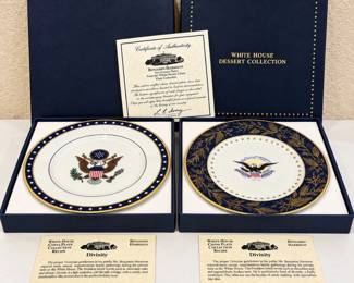 m White House Collection Dessert Plates Benjamin Harrison Replica Set