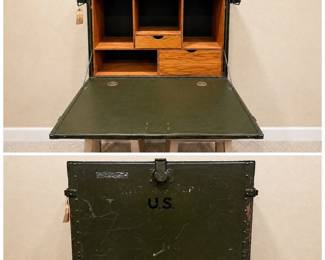 m Base Lot 1 WWII U.S. Military Field Desk by Herkert Meisel Trunk Co.