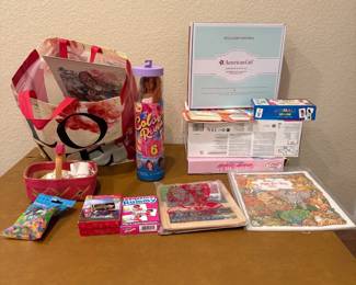 ld Kids Toys Lot with American Girl Baking Set, Barbie, and Puzzles