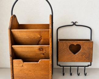 ld Rustic Wooden Floor BookLetter Holder